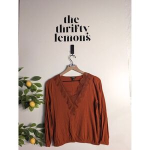Express Rust Lace Top Sz XS